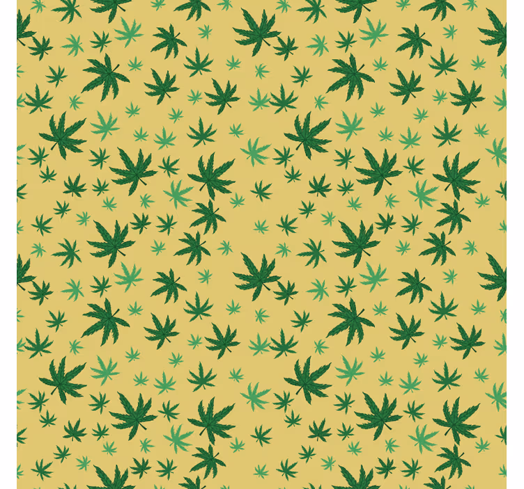 Tapet til soveværelse med sømløst cannabis mønster - TenStickers