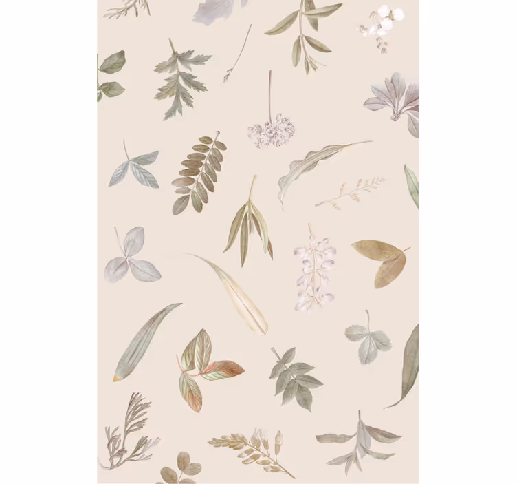 Tapet blade med blomstermotiv overlay - TenStickers