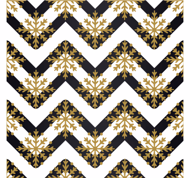 Dekorativt tapet med chevron blomster mønster - TenStickers