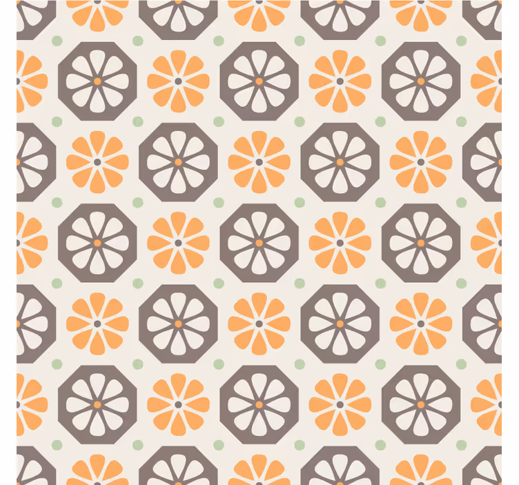Dekorativt tapet med blomster mønster detaljer - TenStickers