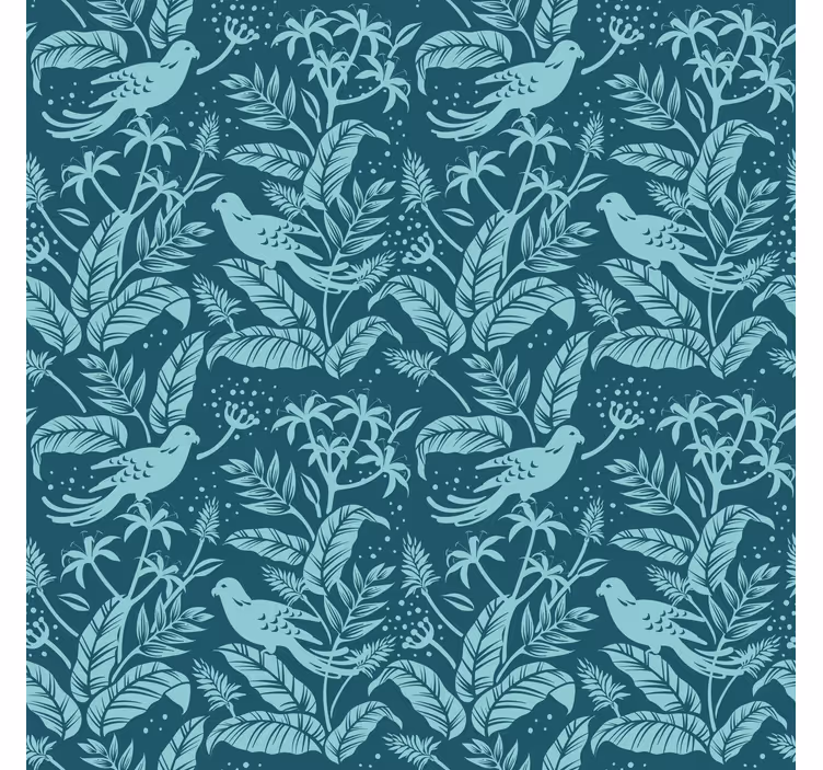 Dekorativt tapet med botaniske fuglemotiver - TenStickers