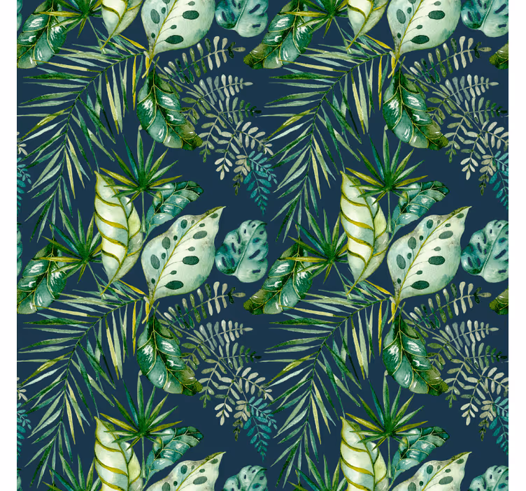 Struktur tapet jungle print med vegetalt design - TenStickers