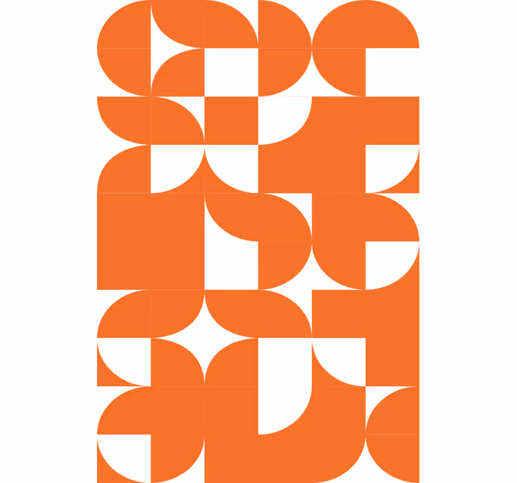 Struktur tapet med orange cirkel geometrisk mønster - TenStickers