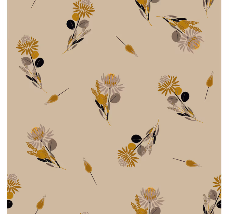 Struktur tapet med vintage blomster - TenStickers