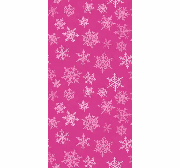 Tapet til soveværelse med pink snefnug mønster - TenStickers