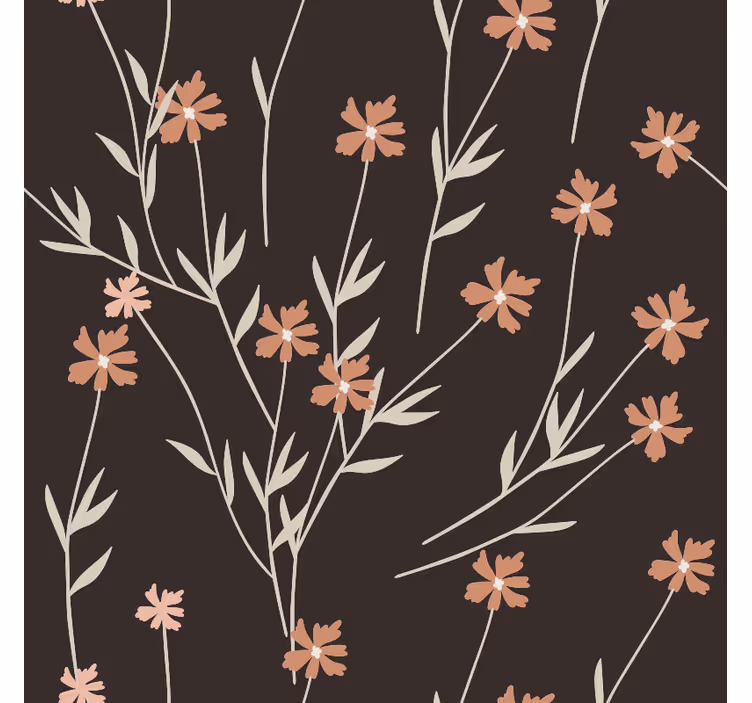 Struktur tapet brune blomster kallax - TenStickers