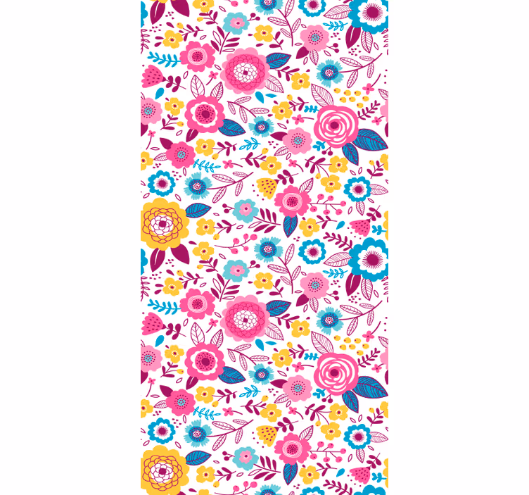 Tapet til soveværelse med livlige botaniske motiver - TenStickers