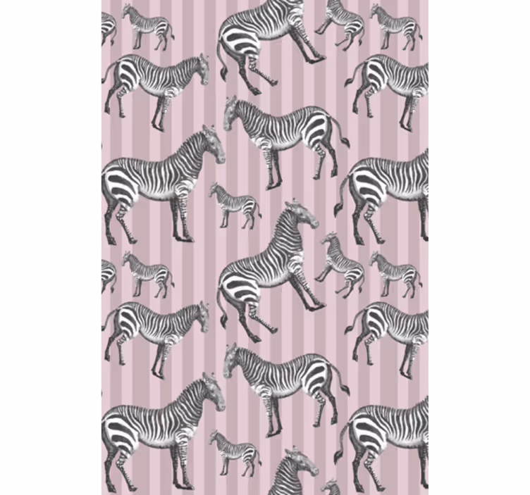 Tapet med dyr vintage zebra illustration mønster - TenStickers