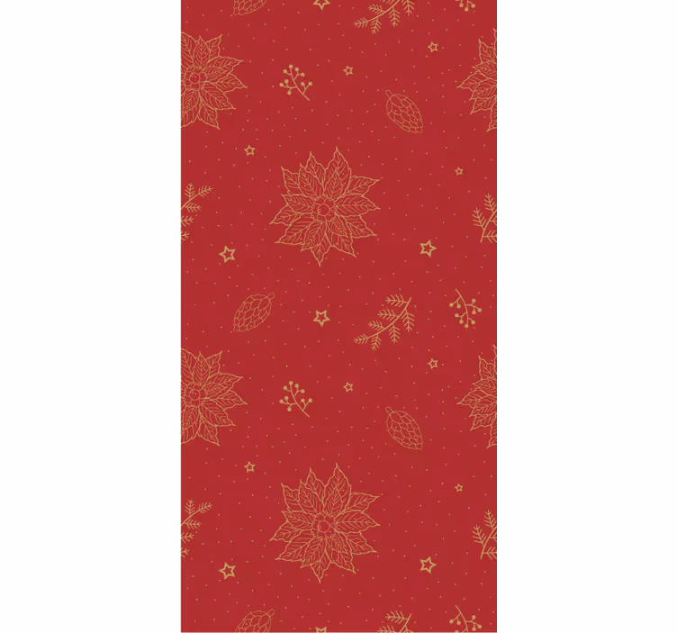 Juletapet med julemotiv af vintage blomster - TenStickers
