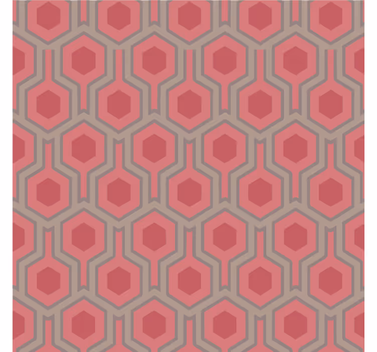 Tapet kontor 70er pinke hexagoner - TenStickers