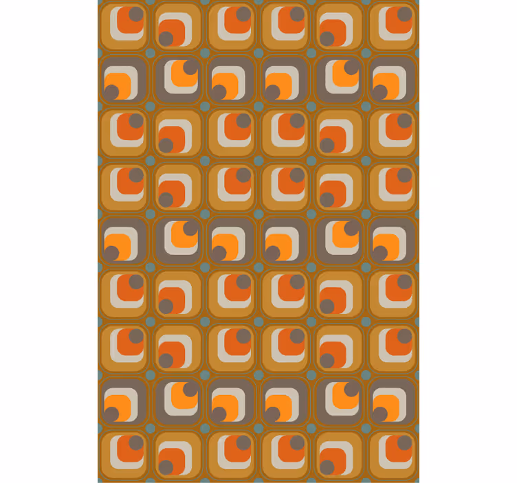 Tapet kontor 70'er retro firkantet mønster - TenStickers