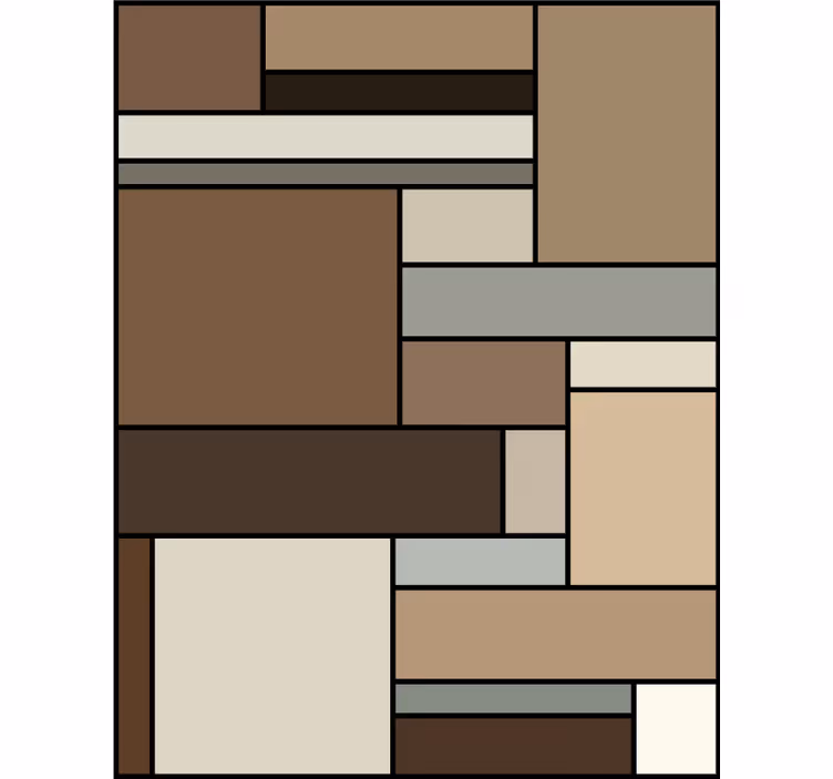 Tapet kontor brune firkanter - TenStickers
