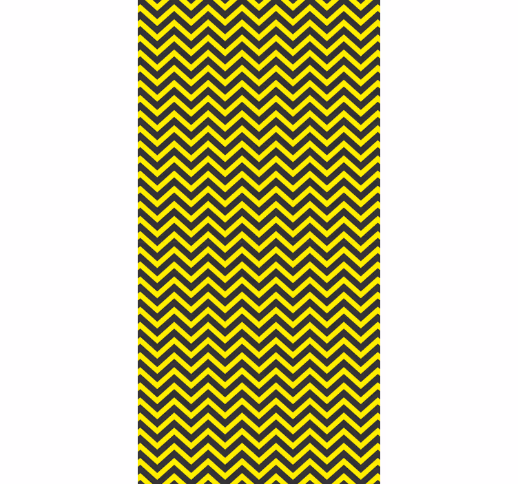 Tapet til gang med sort og gul zigzag mønster - TenStickers