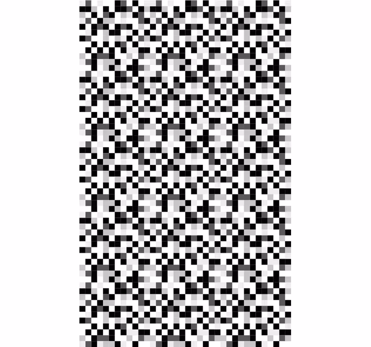 Tapet til gang med mønster af monokrome pixels - TenStickers