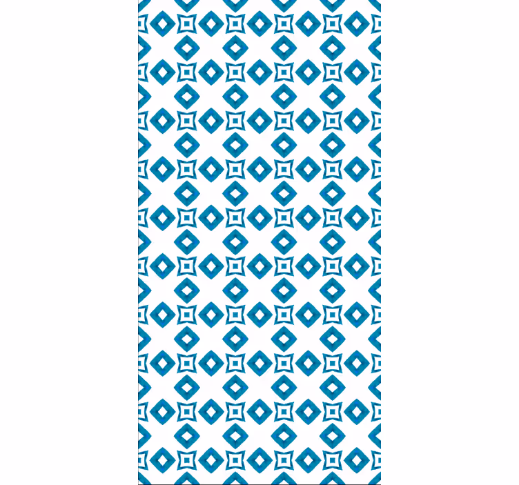 Tapet til gang geometrisk blå diamant design - TenStickers