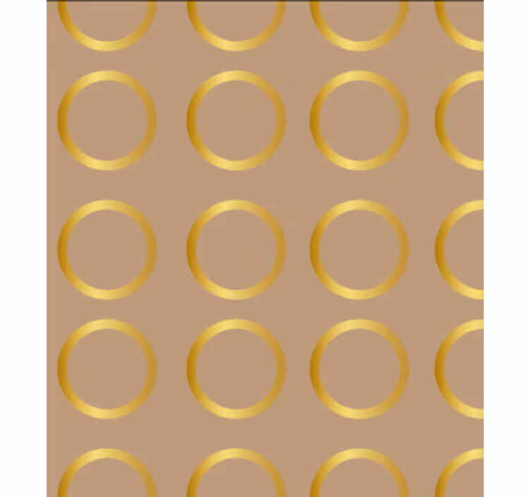 Tapet spisestue geometrisk mønster gyldne cirkler - TenStickers