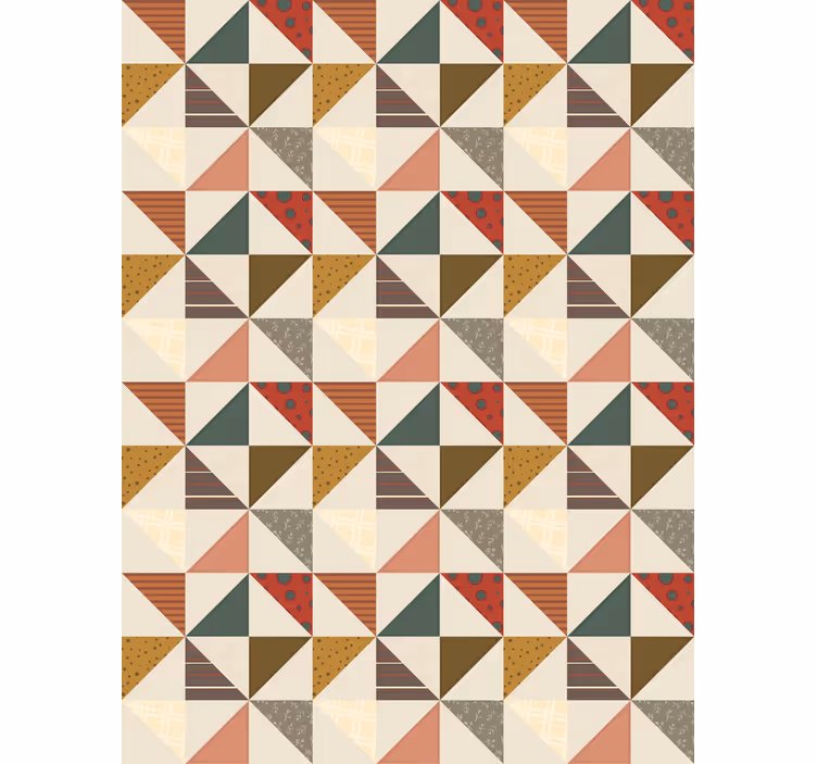 Tapet spisestue patchwork geometrisk trekant mønster - TenStickers