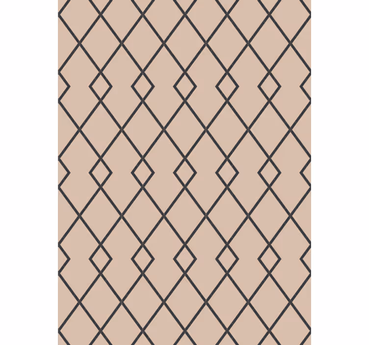 Tapet spisestue geometrisk beige diamantmønster - TenStickers