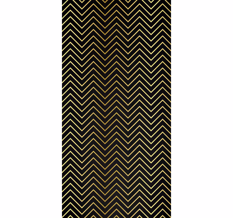 Geometrisk tapet med chevron guldmotiv - TenStickers