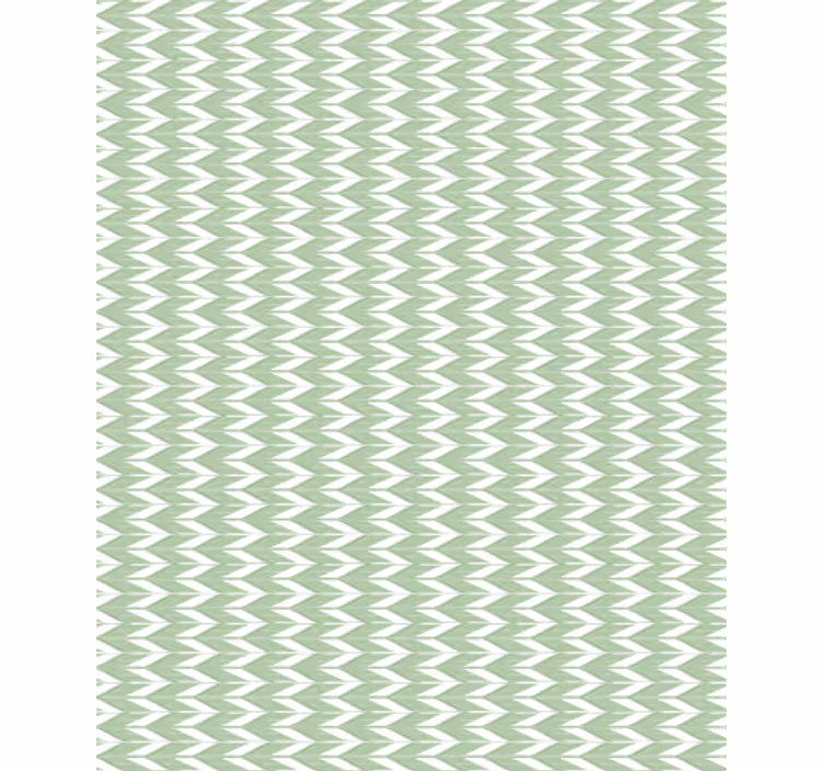 Geometrisk tapet chevron mønster grøn - TenStickers