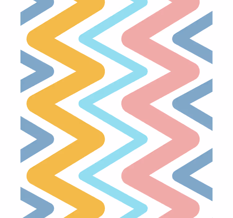 Geometrisk tapet livligt zigzag koncept - TenStickers