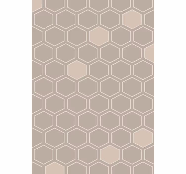 Geometrisk tapet med hexagon beige motiv - TenStickers