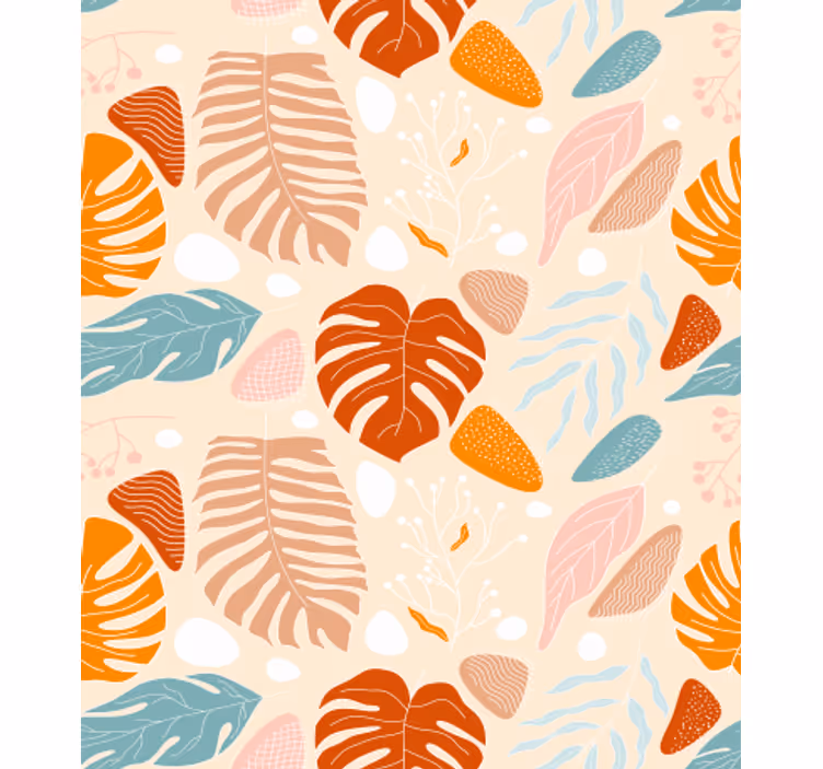 Tapet natur farverige blade - TenStickers