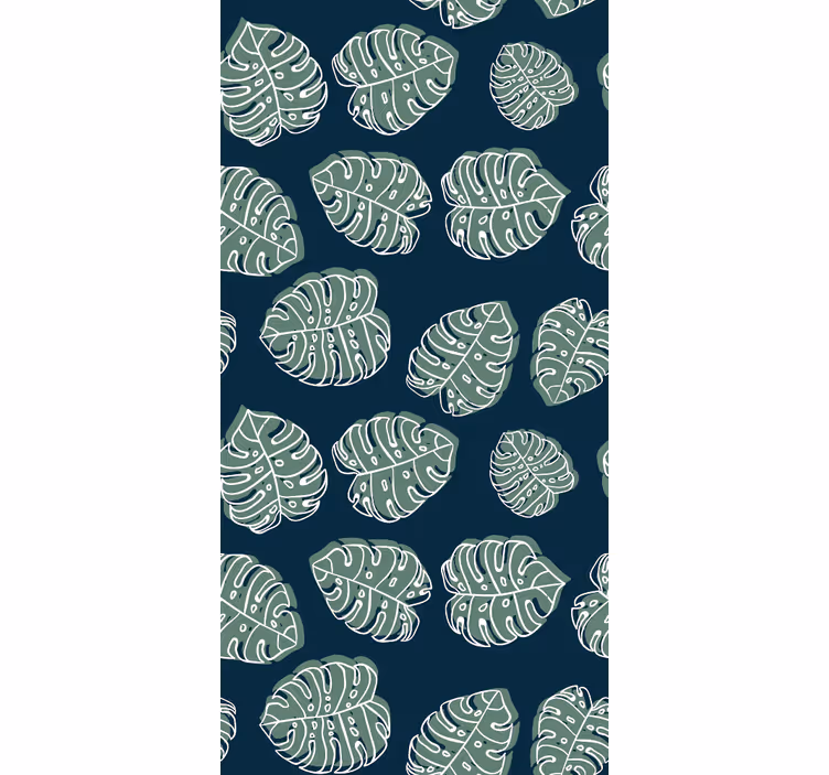 Tapet natur grøn og blå monstera deliciosa - TenStickers