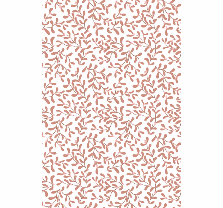 Tapet natur terracotta små blade mønster - TenStickers