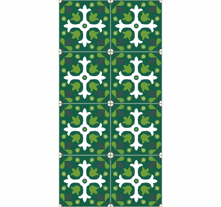 Tapet natur i smuk smaragd botanisk print - TenStickers