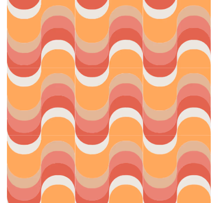 Retro tapet med livligt bølgemotiv - TenStickers