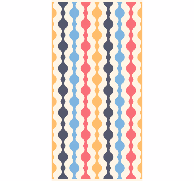 Retro tapet farverige retro linjer - TenStickers