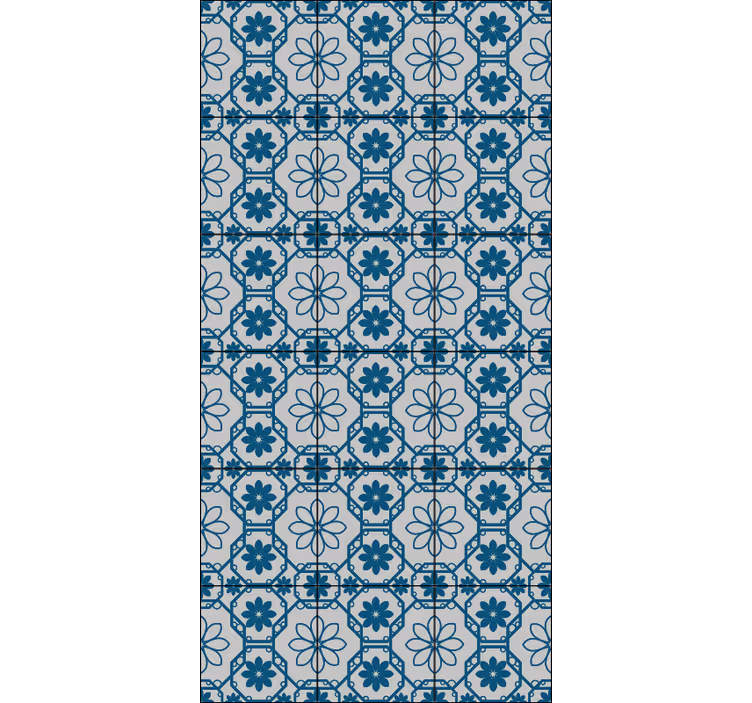Flise tapet med blomster mosaikdesign - TenStickers