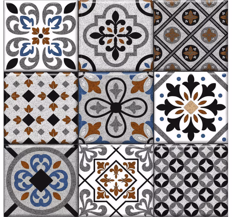 Flise tapet marokkansk mørkt design - TenStickers