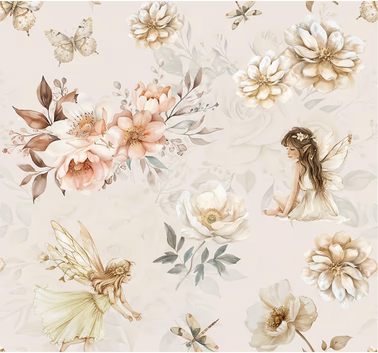 Tapet i stuen soft pastel fairy - TenStickers