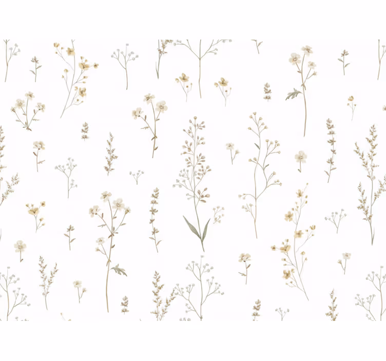Tapet i stuen minimalistisk markblomst - TenStickers