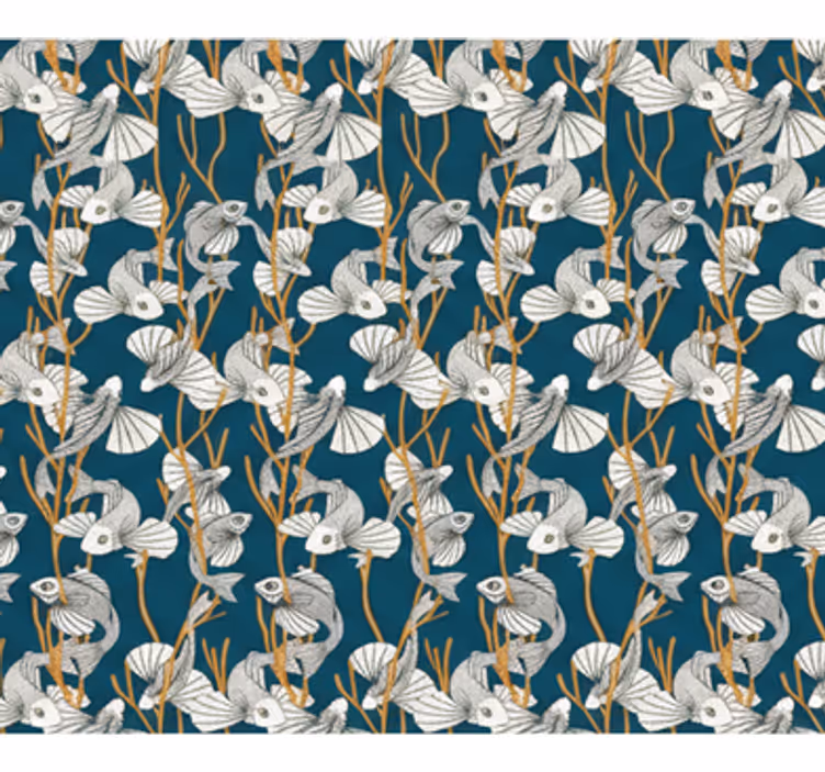Tapet i stuen deep sea coral drift - TenStickers