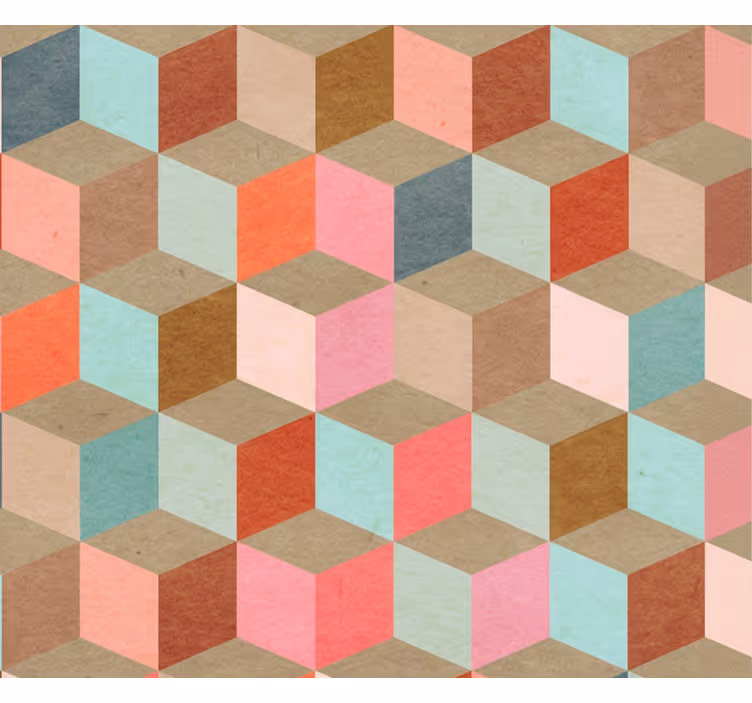 Tapet i stuen pastel geometrisk kraftmønster - TenStickers