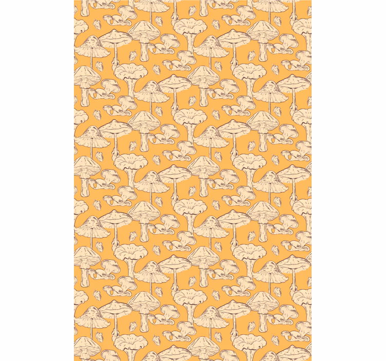 Tapet til gang med svampe mønster design - TenStickers