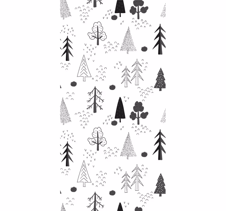 Nordisk tapet hvide minimalistiske træer - TenStickers