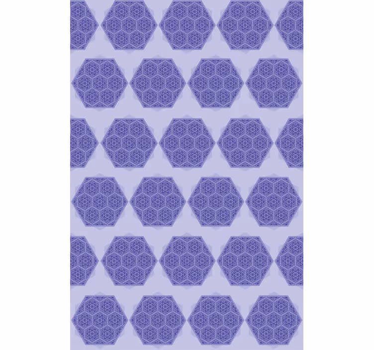 Struktur tapet detaljerede lilla hexagoner - TenStickers