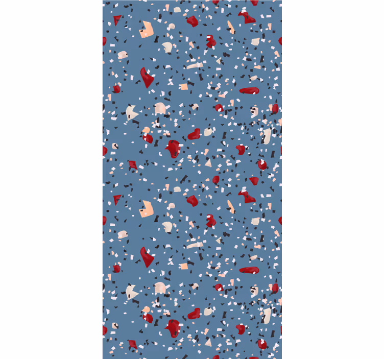 Struktur tapet blå geometrisk terrazzo - TenStickers