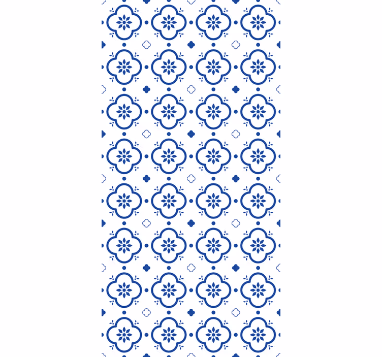 Tapet klassisk stil blå fliser - TenStickers