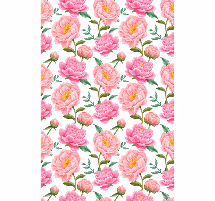 Tapet klassisk stil pink blomst - TenStickers