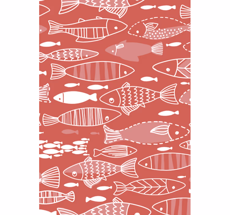 Tapet i stuen mange fisk under havet - TenStickers