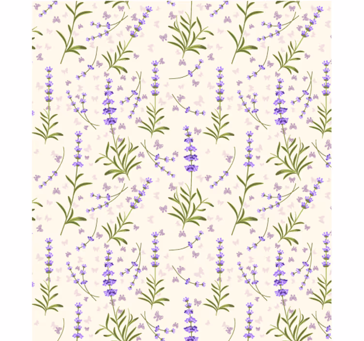 Tapet i stuen lavendel blomster mønster - TenStickers