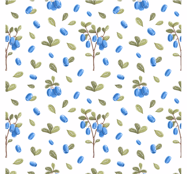 Tapet i stuen botanisk blå mønster - TenStickers