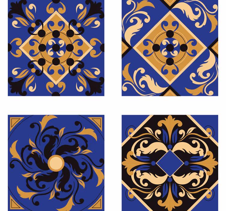 Flise tapet med ornamentale fliser - TenStickers