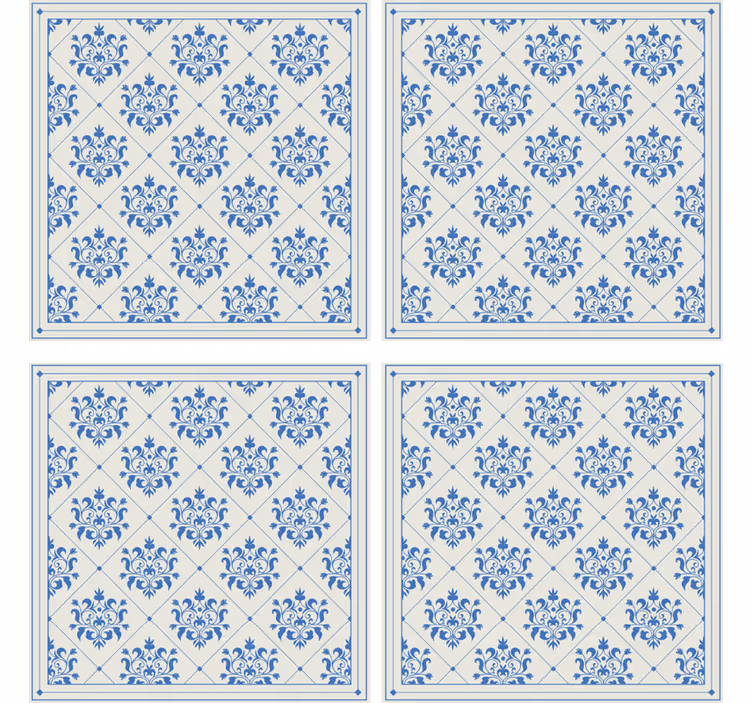 Flise tapet med blomster og ornamentale mønstre - TenStickers