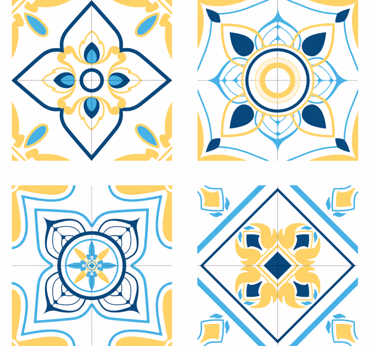 Flise tapet geometriske flisemønstre - TenStickers